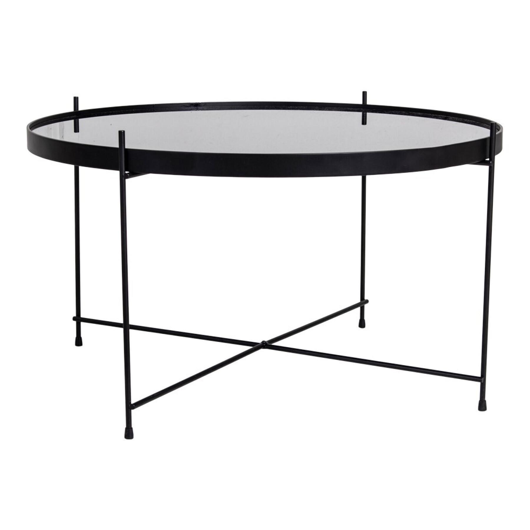 Coffee table in black powder-coated steel with glass House Nordic Venezia