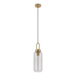 Glass pendant transparent cylindrical shape with socket House Nordic Luton
